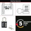 Master Lock Combi Padlock With Override Key Black 7641EURDBLK