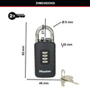 Master Lock Combi Padlock With Override Key Black 656EURDBLK