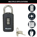 Master Lock Combi Padlock With Override Key Black 656EURDBLK
