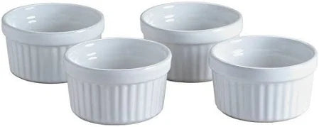 White Ceramic Ramekin Set 10cm/ 4"- Bake-It. {4 Pack}