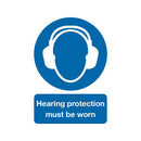 Safety Sign Hearing Protection Must Be Worn A4 PVC MA01950R