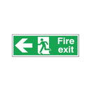 Safety Sign Fire Exit Running Man Arrow Left 150x450mm Self-Adhesive E97A/S