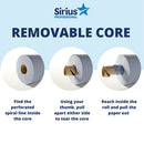 Sirius 2-Ply Centrefeed Rolls 166mmx150M Blue Pack of 6 BCF18152-49
