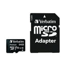 Verbatim Premium SDXC Micro Card 64Gb with Adapter 44084
