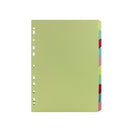 A4 Manilla Divider 110gsm 10-Part Green with Assorted Tabs ST05446