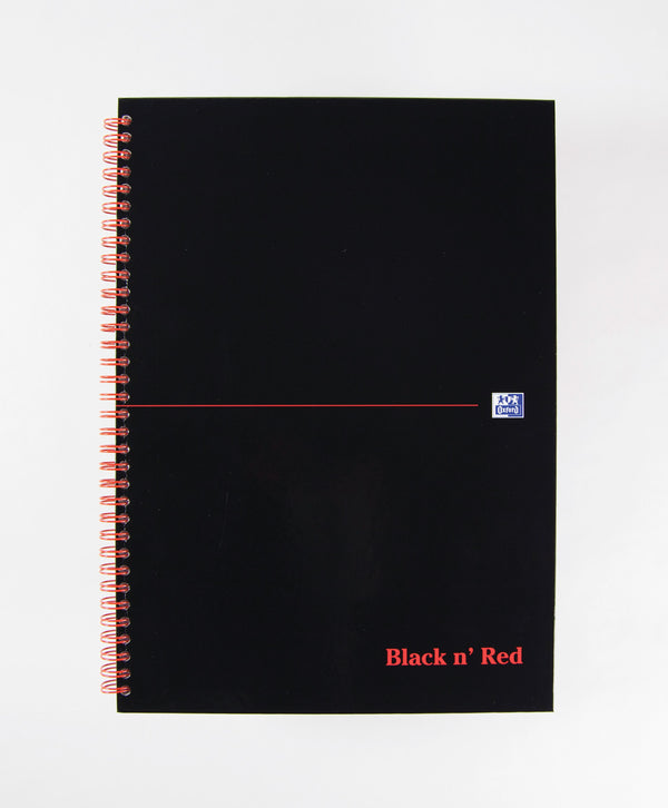 Black n Red Notebook Wirebound A4 Hardback A-Z Ruled 140 Pages 100080232 - UK BUSINESS SUPPLIES