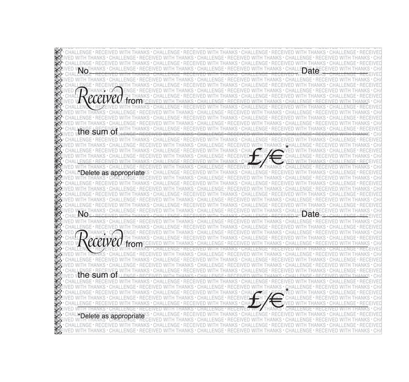 Challenge 105x130mm Duplicate Receipt Book Carbon Taped Cloth Binding 100 Sets (Pack 5) - 100080444 - UK BUSINESS SUPPLIES