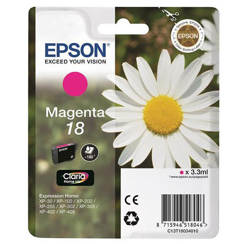 Epson Daisy T1811 18 Magenta Inkjet Cartridge Code C13T18034010 - UK BUSINESS SUPPLIES