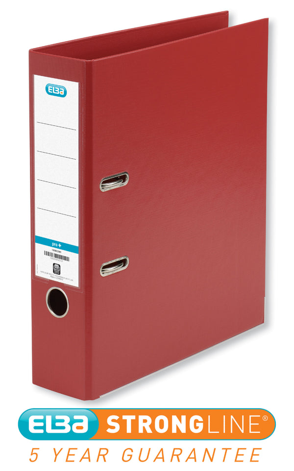 Elba Smart Pro+ Lever Arch File A4 80mm Spine Polypropylene Red 100202172 - UK BUSINESS SUPPLIES