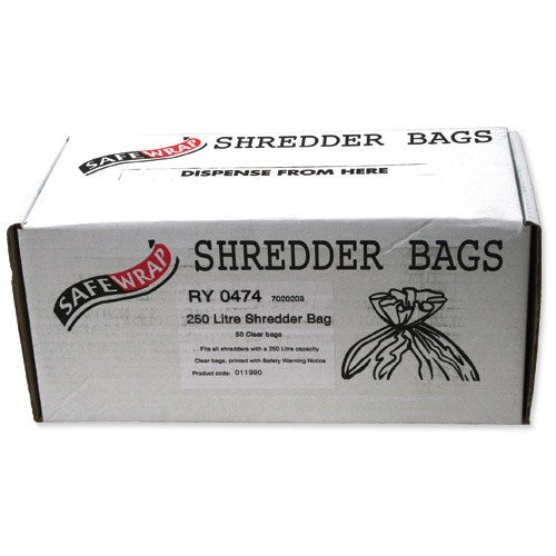 Safewrap Shredder Bag 250 Litre (Pack 50) - UK BUSINESS SUPPLIES