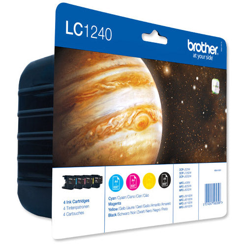 Brother LC1240 Value Blister Pack Ink Cartridge Pack - Full Set (Black/Cyan/Magenta/Yellow) - UK BUSINESS SUPPLIES