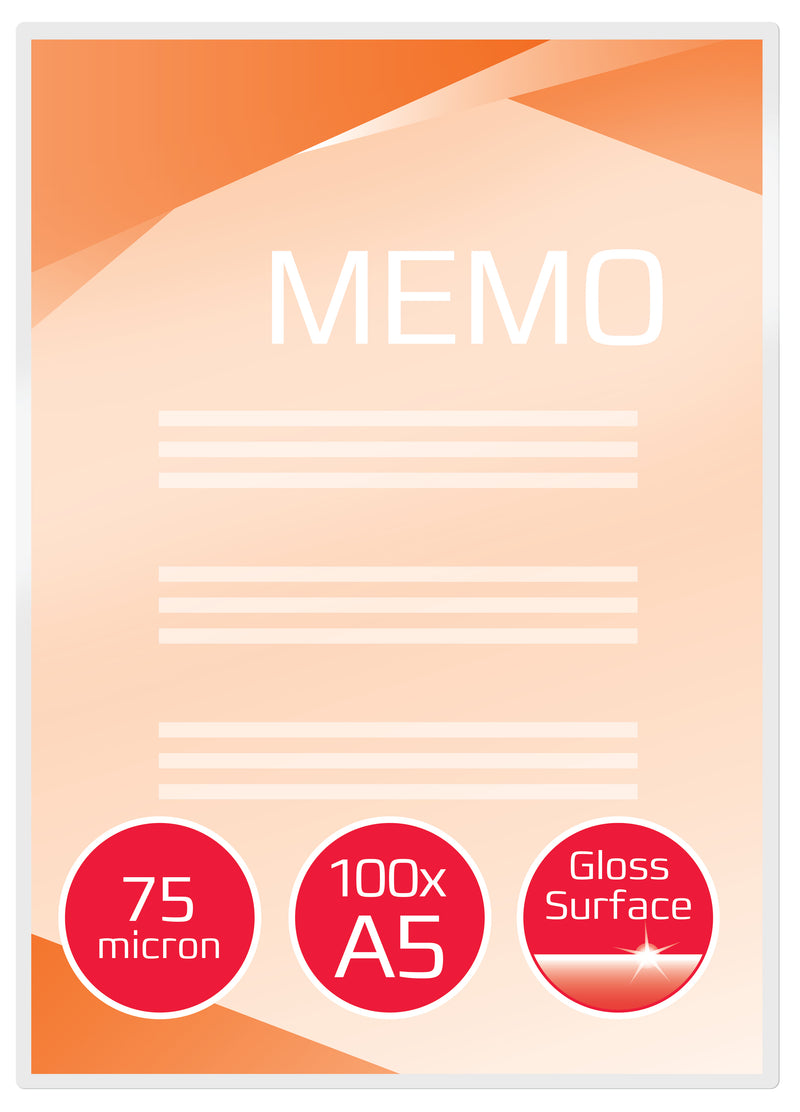 GBC Laminating Pouch A5 2x75 Micron Gloss (Pack 100) 3740451 - UK BUSINESS SUPPLIES