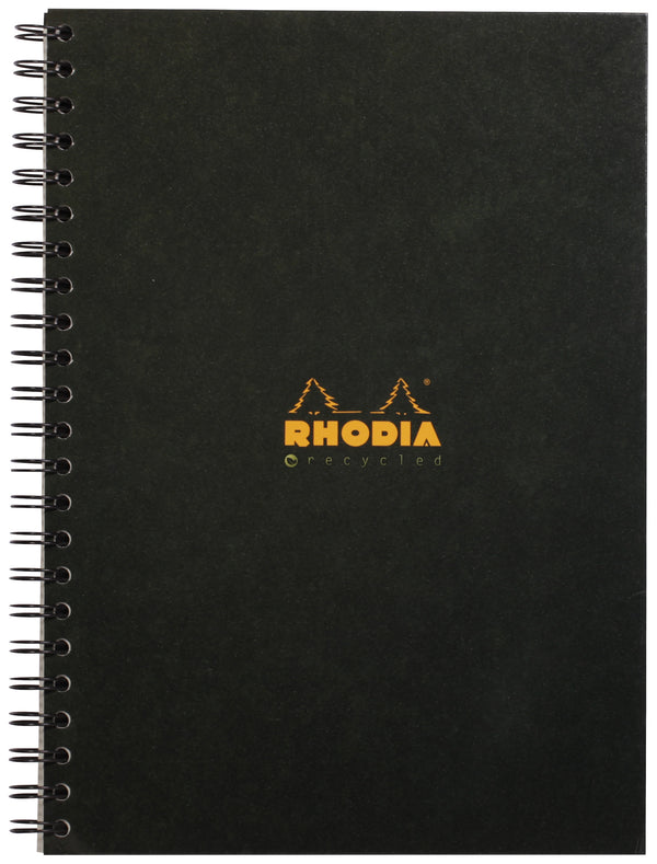 Rhodia A4 Wirebound Hard Cover Notebook Recycled Ruled 160 Pages Black (Pack 3) - 119234C - UK BUSINESS SUPPLIES