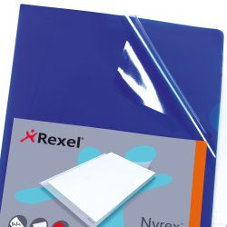 Rexel Nyrex Cut Flush Folder Polypropylene A4 110 Micron Blue (Pack 25) 12161BU - UK BUSINESS SUPPLIES