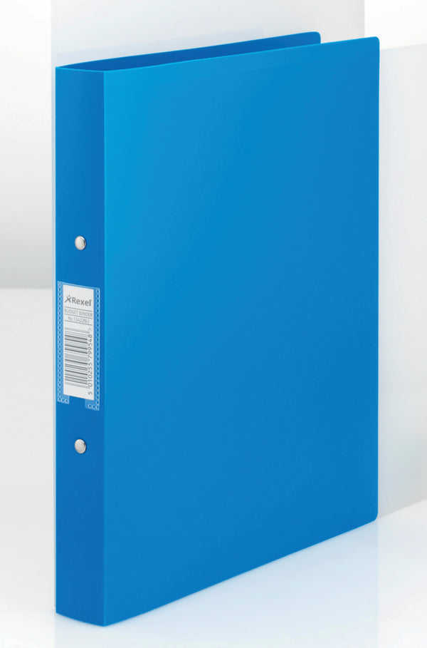 Rexel Budget Ring Binder Polypropylene 2 O-Ring A4 25mm Rings Blue (Pack 10) - 13422BU - UK BUSINESS SUPPLIES
