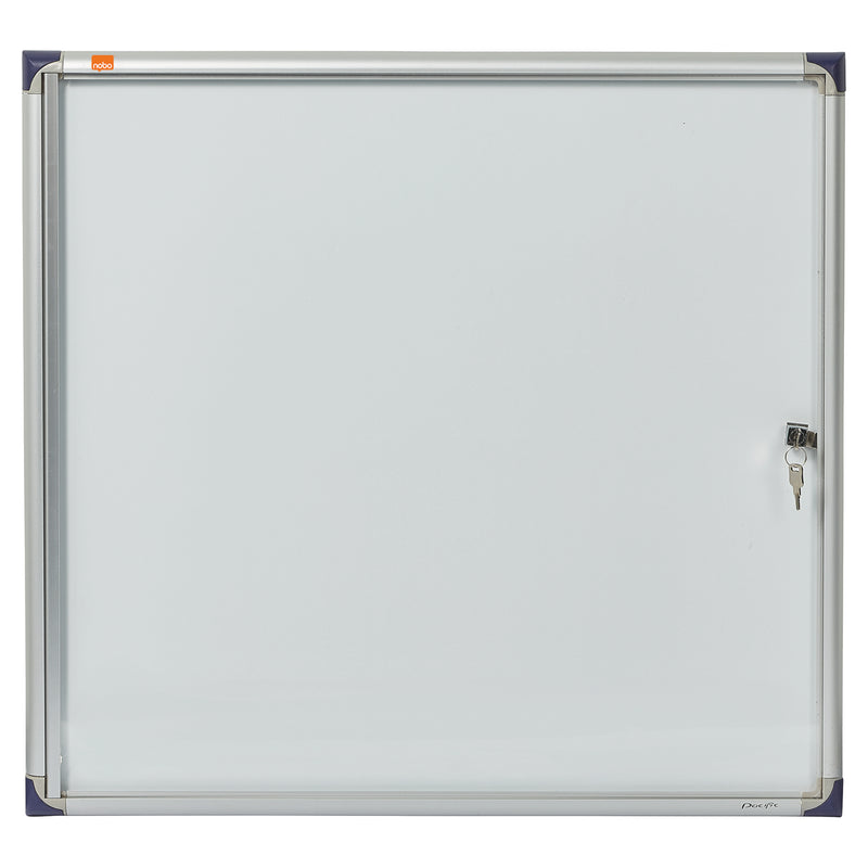 Nobo Extra Flat Magnetic Whiteboard Display Case Lockable 6 x A4 680x730mm 1900847 - UK BUSINESS SUPPLIES