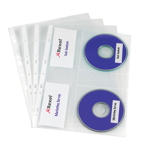 Rexel Nyrex CD Pocket (Pack 5) 2001007 - UK BUSINESS SUPPLIES