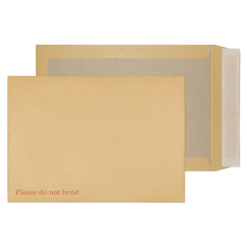 ValueX Board Backed Envelope C4 Peel and Seal Plain 120gsm Manilla (Pack 125) - 13935 - UK BUSINESS SUPPLIES