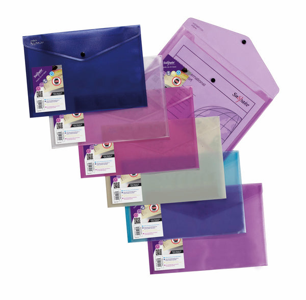 Snopake Lite Polyfile Wallet File Polypropylene A4 Assorted Colours (Pack 5) - 15411 - UK BUSINESS SUPPLIES