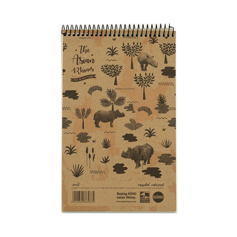 Save The Rhino Recycled Spiral Headbound Notebook 200x127mm (Pack 10) SRN8 - UK BUSINESS SUPPLIES