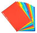 Exacompta Forever Recycled Divider 12 Part A4 220gsm Card Vivid Assorted Colours - 2012E - UK BUSINESS SUPPLIES