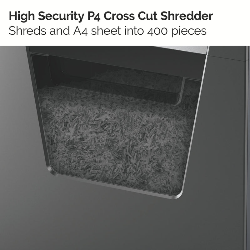 Rexel Momentum X415 Cross Cut Shredder 23 Litre 15 Sheet Black 2104576 - UK BUSINESS SUPPLIES