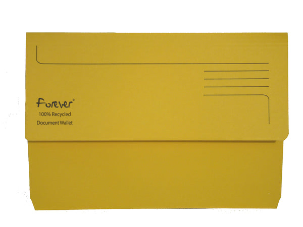 Exacompta Forever Document Wallet Manilla Foolscap Half Flap 290gsm Yellow (Pack 25) - 211/5003Z - UK BUSINESS SUPPLIES