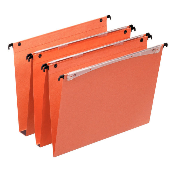 Esselte Orgarex A4 Vertical File Card 30mm Base Orange (Pack 25) 21633 - UK BUSINESS SUPPLIES