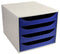 Exacompta Ecobox Set 4Draw Office Grey/Night Blue 2286104D - UK BUSINESS SUPPLIES
