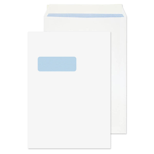 ValueX Pocket Envelope C4 Peel and Seal Window 100gsm White (Pack 250) - 23892 - UK BUSINESS SUPPLIES
