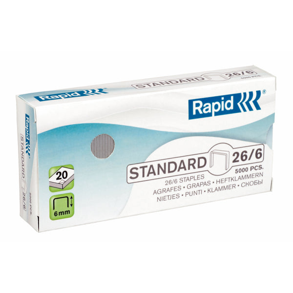 Rapid 26/6mm Staples (Pack 5000) 24861800 - UK BUSINESS SUPPLIES