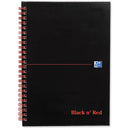 Oxford Black N Red A5 Wirebound Matt Black Ruled Pack 5 Code D66078 - UK BUSINESS SUPPLIES