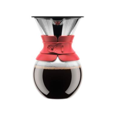 Bodum Pour Over 8 Cup Red Coffee Maker 1L - UK BUSINESS SUPPLIES