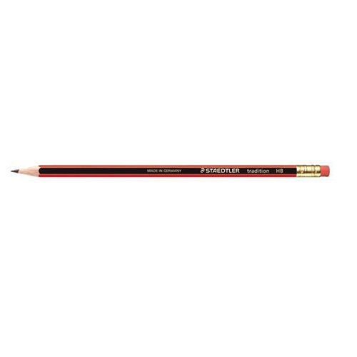 Staedtler 110 Tradition Pencil Cedar Wood with Eraser HB Pack 12 Code 112HBRT - UK BUSINESS SUPPLIES