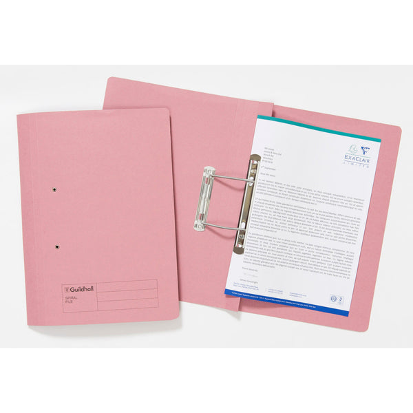 Guildhall Spring Transfer File Manilla Foolscap 285gsm Pink (Pack 25) - 346-PNKZ - UK BUSINESS SUPPLIES