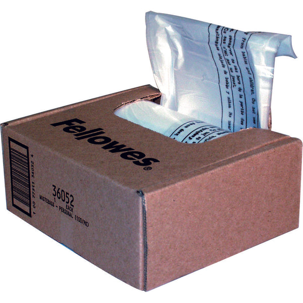 Fellowes Shredder Waste Bag 23-28 Litre Clear (Pack 100) 36052 - UK BUSINESS SUPPLIES