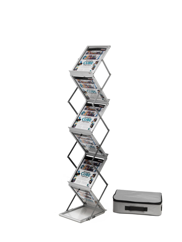 Deflecto Literature Display Floor Standing Folding 6 Shelves A4 Portrait 36100 - UK BUSINESS SUPPLIES