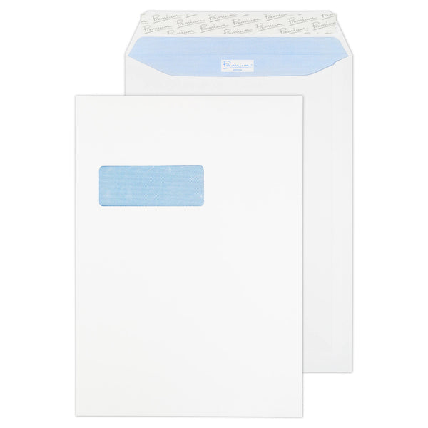 Blake Premium Office Pocket Envelope C4 Peel and Seal Window 120gsm Ultra White Wove (Pack 250) - 36116 - UK BUSINESS SUPPLIES