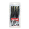Uniball Pin Ultra Fine Drawing Pens Assorted Tip Black Pack 5's - UK BUSINESS SUPPLIES