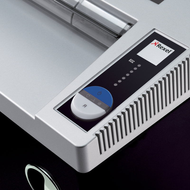 Rexel Wide Entry RLWX25 Cross Cut Shredder 175 Litre 26 Sheet Black/Silver 2103025 - UK BUSINESS SUPPLIES