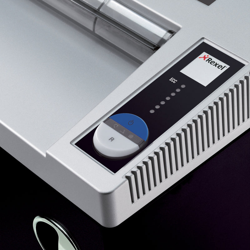 Rexel Wide Entry RLWS35 Strip Cut Shredder 175 Litre 35 Sheet Black/Silver 2103035 - UK BUSINESS SUPPLIES