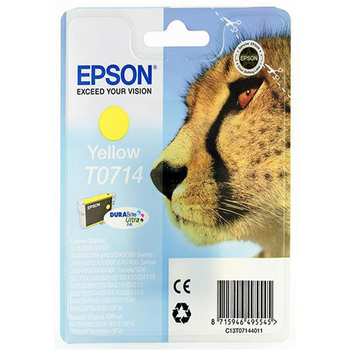 Epson T0714 Yellow Inkjet Cartridge (Capacity: 475 pages) C13T07144012 - UK BUSINESS SUPPLIES