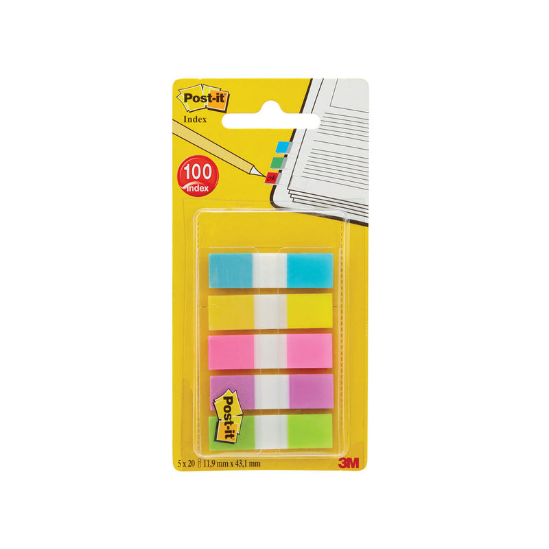 Post-it Portable Small Index 12mm Assorted (Pack of 100) 683-5CBINDEX - UK BUSINESS SUPPLIES