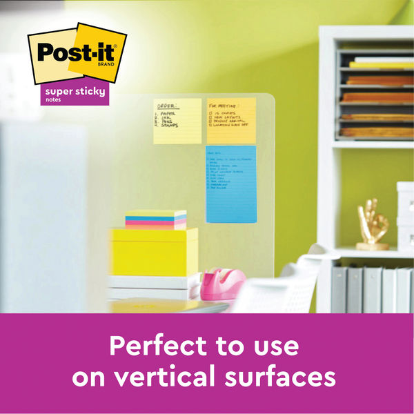Post-It Super Sticky (101 x 101mm) Extra Large Lined Post-it Notes Canary Yellow (6 x 90 Sheets) - UK BUSINESS SUPPLIES