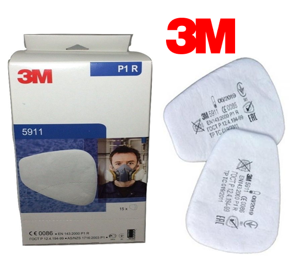 3M 5911 P1 R Particulate Filter 1 Pair (White) 5911 - UK BUSINESS SUPPLIES