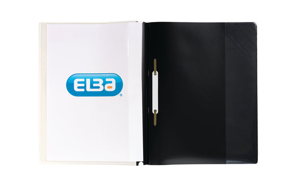 Elba Report Files With Front Cover Pocket A4 Black (Pack 25) 400055036 - UK BUSINESS SUPPLIES