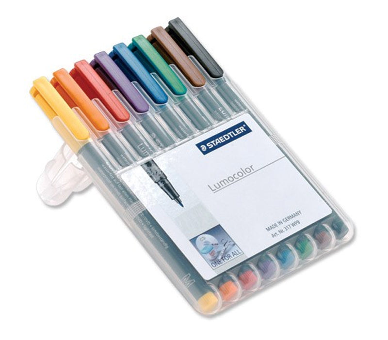 Staedtler 316 Lumocolor Pen / Non-permanent / Fine / Assorted Colours / Wallet of 8 - UK BUSINESS SUPPLIES