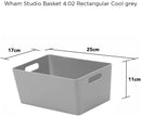 Wham Grey Rectangular Studio Basket 4.02 3.9 Litre - UK BUSINESS SUPPLIES