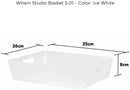 Wham Grey Rectangular Studio Basket 5.01 6L - UK BUSINESS SUPPLIES