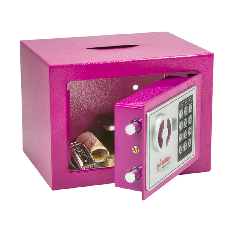 Phoenix Pink Small Home/Office Safe {SS0721 Series} SS0721EPD - UK BUSINESS SUPPLIES